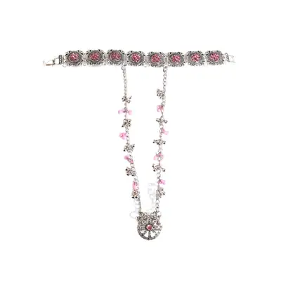 Vintage Ethnic Geometric Square Bracelet with Pearl Tassels