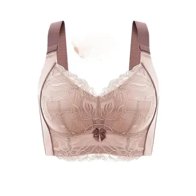 Summer Underwear Women's Thin Large Chest Small Push-up Anti-sagging Adjustable Bra plus size Non-rimmed Bra Ultra-thin