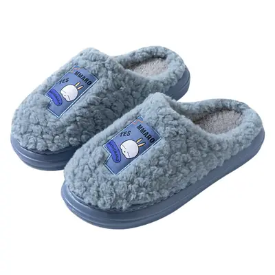 Winter Cartoon Rabbit Slippers for Women Pink