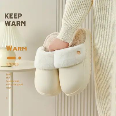 Women Winter Warm Slipper Black Soft Non Slip
