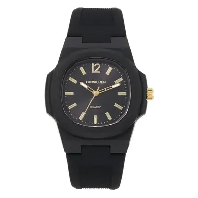 Men's Quartz Watch Black Silicone 38mm Fashion Casual