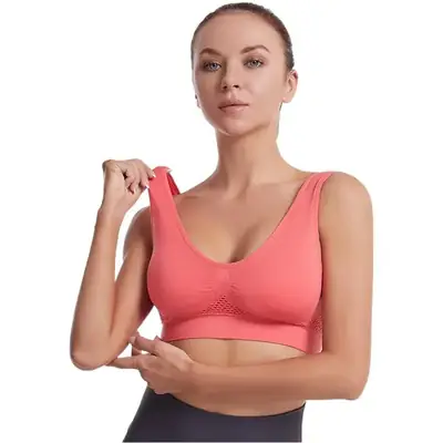 Hollow Mesh Sports Bra Large Size Rimless