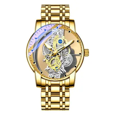 Men's Full-Automatic Transparent Watch with Skeleton Design
