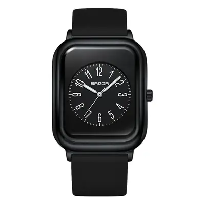 Sanda Quartz Square Watch Rose Gold Black Dial Waterproof Sports Wear