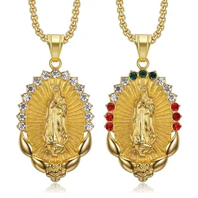 Gold Chain Necklace for Men Women with Colored Diamond Detail