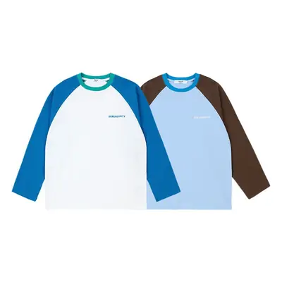 Girls Boys Retro Patchwork T-Shirt Blue White Spring New