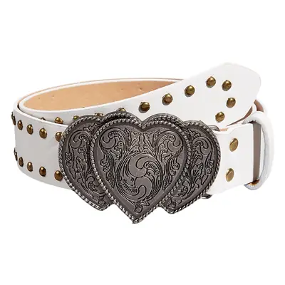Pink Heart Buckle Wide Belt for Women
