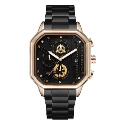 Men's Silver Chronograph Watch with Stainless Steel Band