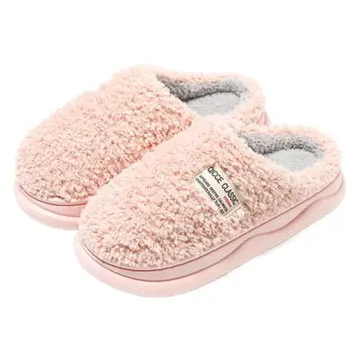 Women Fleece Slippers White Non-Slip Indoor Outdoor