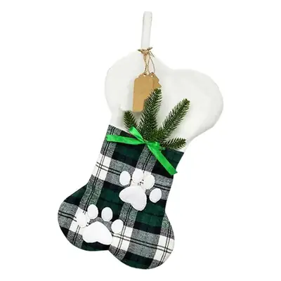 2023 Christmas Bone Socks Plaid Red White