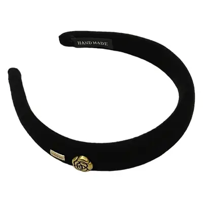Black Skull Top Camellia Hairpin Headband