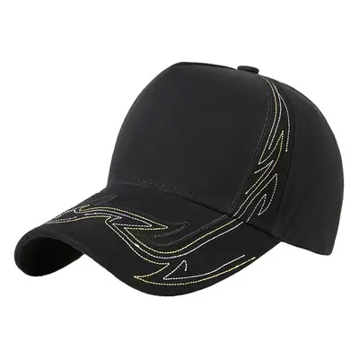 Men Embroidered Black Baseball Cap Grey 2025
