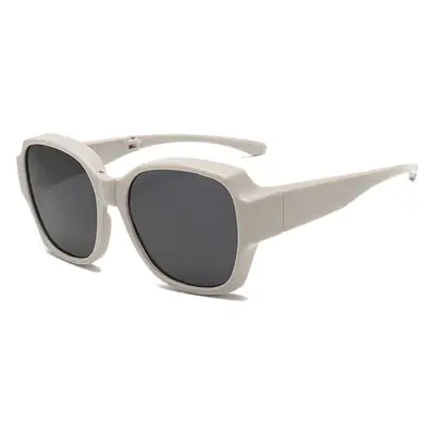 Men Sunglasses White Frame Polarized Driving Mirror