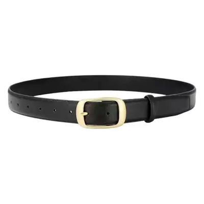 Women's White Leather Belt with Pin Buckle