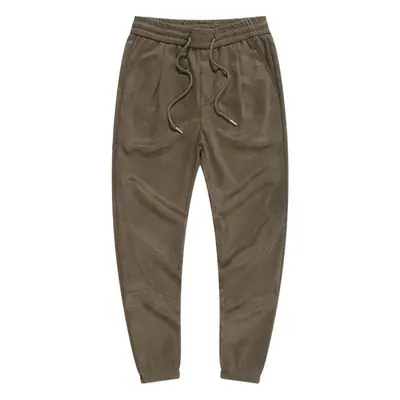 Dengjue Men's Faux Suede Jogger Pants 280g Grey Black