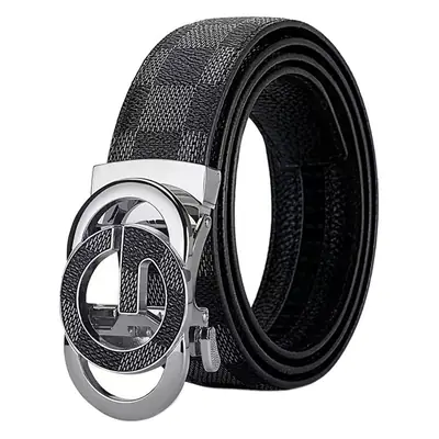 Men's Black Leather Belt with G Logo Buckle