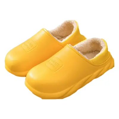 Cotton slippers men's winter 2023 new indoor home waterproof non-slip fleece-lined warm home cotton shoes women wear