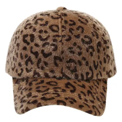 Leopard Print Fluffy Beanie for Women Winter Warm