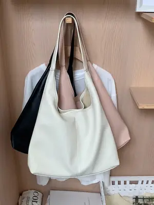 Large Capacity Korean Style Leather Shoulder Bag Women