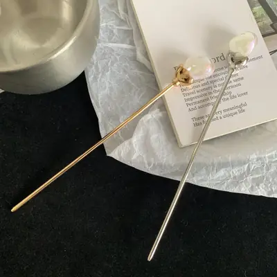 Baroque Pearl Hairpin for Women Summer New Hanfu Headwear