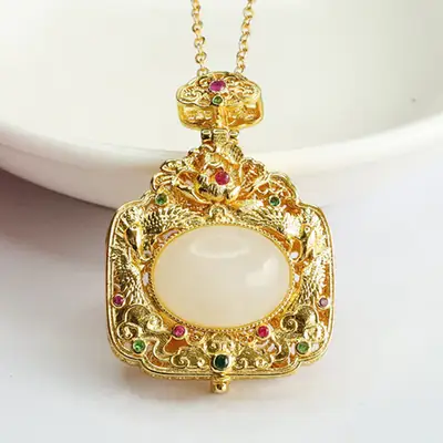 Guan Yu White Jade Pendant with Phoenix Design