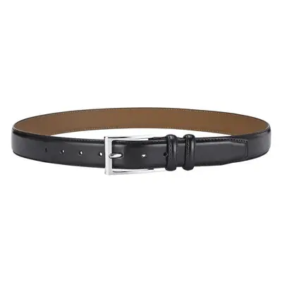 Men's Genuine Leather Belt with Silver Buckle Brown