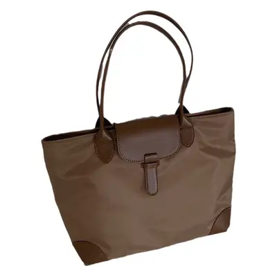 Women Large Capacity Japanese Korean Tote Bag Black Nylon Canvas
