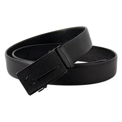 Men's Brown Leather Belt with Automatic Buckle