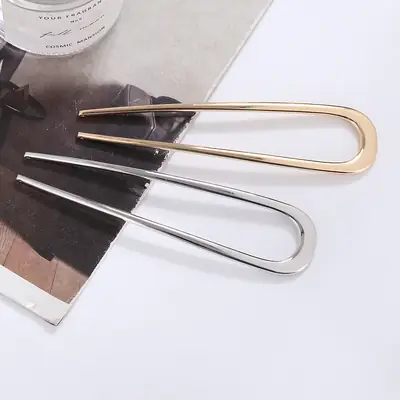 U-Shape Hair Pin for Women's Hair Clasp Ball Head Alloy