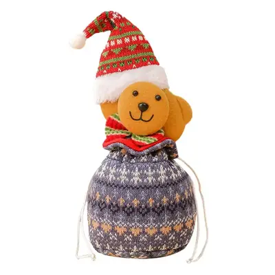 Knitted Christmas Apple Bag for Old Men Snowman Decor