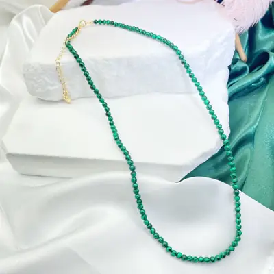 Green Malachite Clavicle Necklace for Women