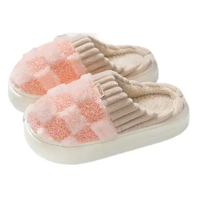Autumn and Winter cotton slippers Women's Home warm thick-soled non-slip confinement shoes cross-border outdoor men's plush slippers wholesale