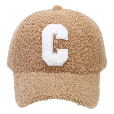 Women Wool Cap White C Letter Autumn Winter