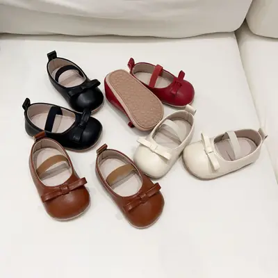 Factory direct supply Korean autumn girls princess shoes all-match single-layer shoes leather shoes soft bottom baby shoes baby toddler shoes