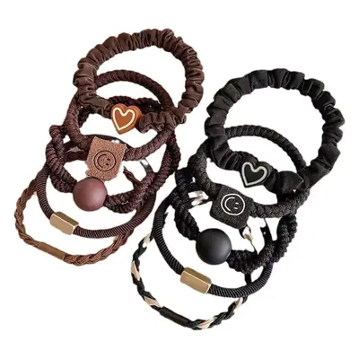 Black Braided Hair Bands Set for Women