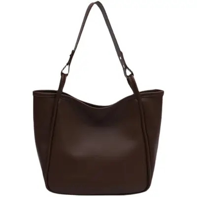 Brown PU Leather Women's Tote Bag Large Capacity Single Shoulder