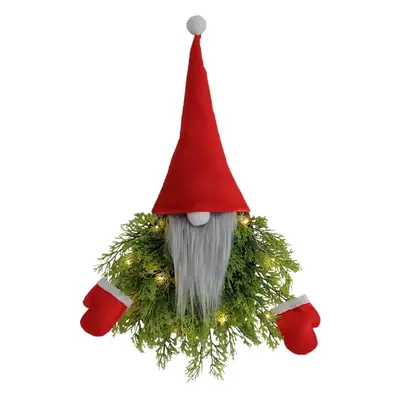 Glowing Faceless Santa Claus Christmas Wreath Wholesale Cross-Border Creative Wreath Door Hanging Restaurant Bar Christmas Decoration Props