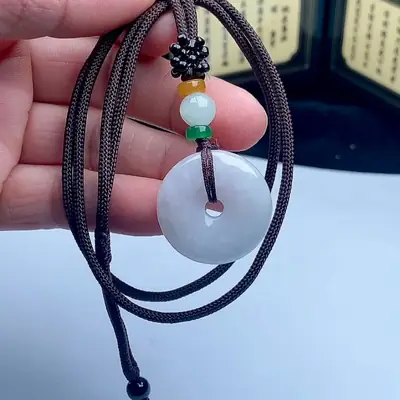 Natural Jade Safety Buckle Necklace White A-Grade