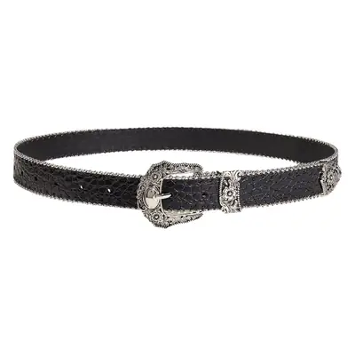 Black Rhinestone Belt for Women with Buckle