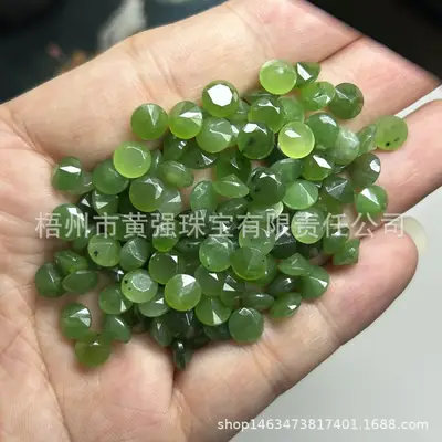 Natural Green Jasper Round Cut Stones 6.5-10mm