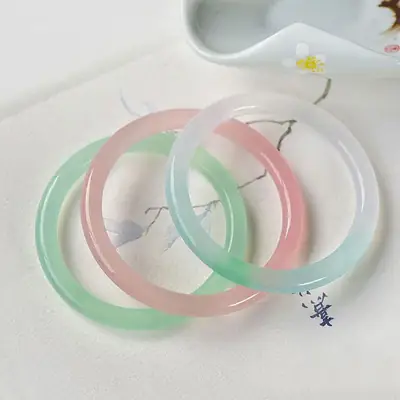 Pink Quartz Jade 8mm Ring Bracelet for Women
