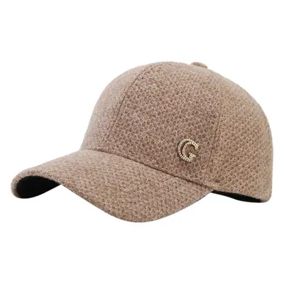 Women's Beige Letter D Cap Winter Warm