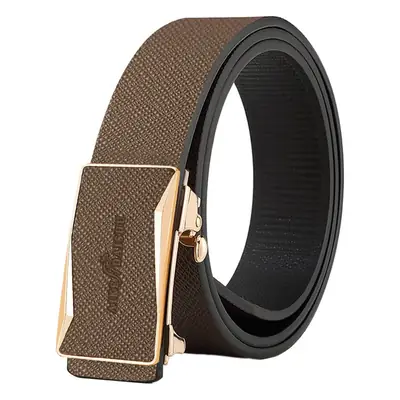 Men's Brown Croc Belt with Gold Buckle