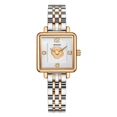 Sanda Square Watch Silver Quartz Women's Luxury Watch