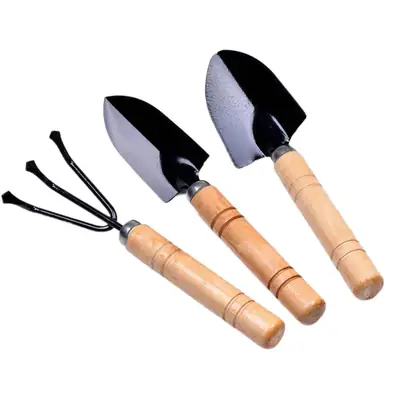Wholesale garden planting flowers and succulent garden planting tools suit small shovel iron rake gardening three-piece set