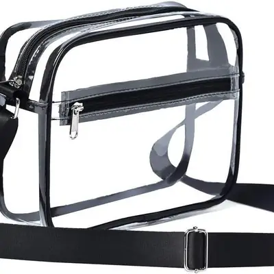 Clear PVC Shoulder Bag for Men Women Waterproof Storage