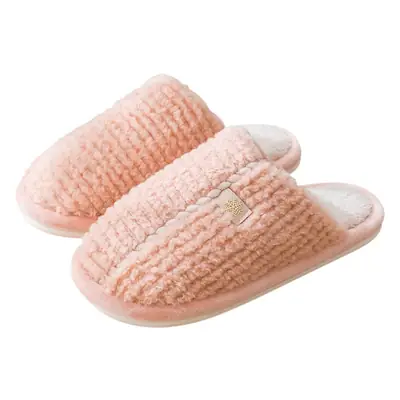 Winter Cotton Slippers Women Pink Non-Slip Indoor