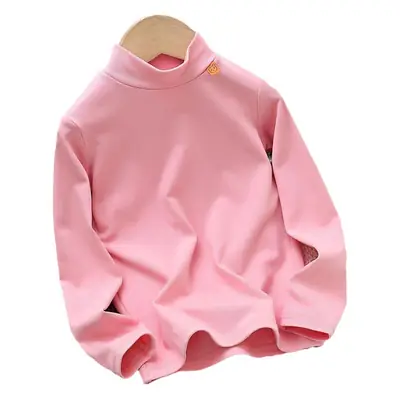 Kids White Long Sleeve Base Layer Shirt with Half Neck