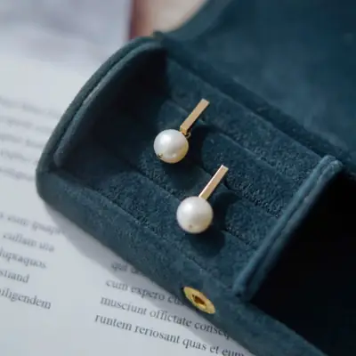 Natural Pearl Earrings for Women, Gold Plated, Niche Design