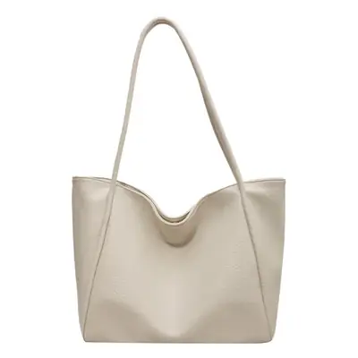Women Large Capacity Shoulder Bag Beige 2023
